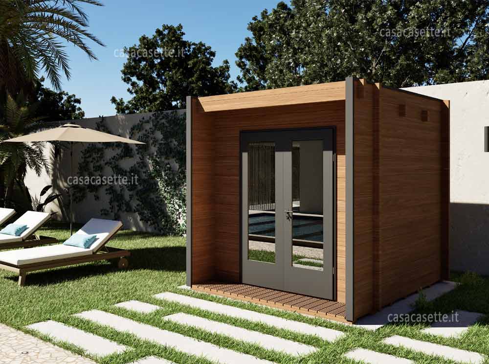 Casetta in legno moderna Vittoria Cube 25x25 Casetta in legno moderna PVC Vittoria Cube 25x25