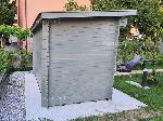Casetta Mantova 3x2 grigia lato Casetta modello Mantova 3x2 grigia lato