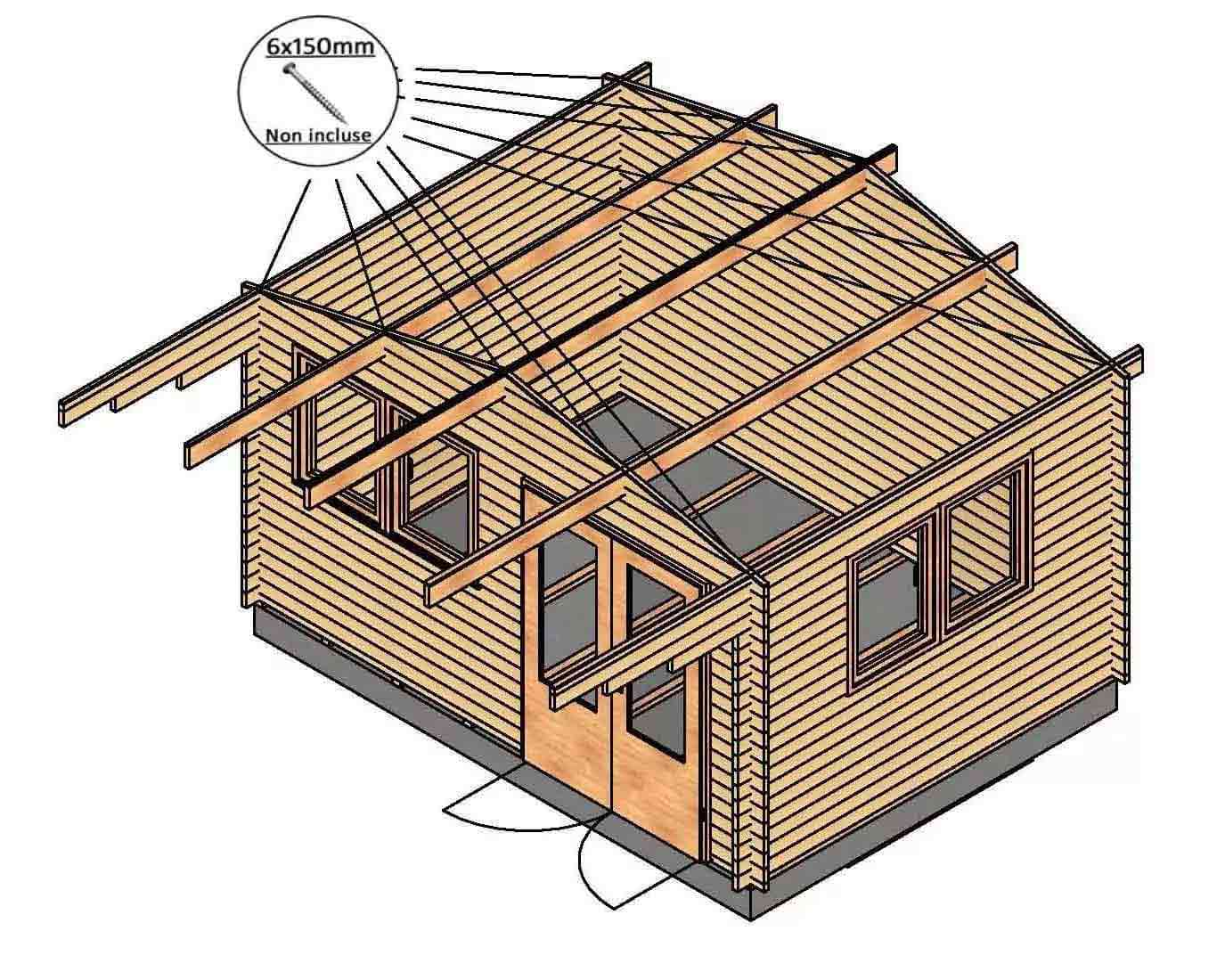 montaggio tetto casetta in legno