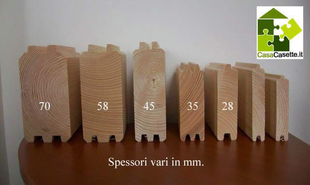spessore casette blockhouse legno massello 