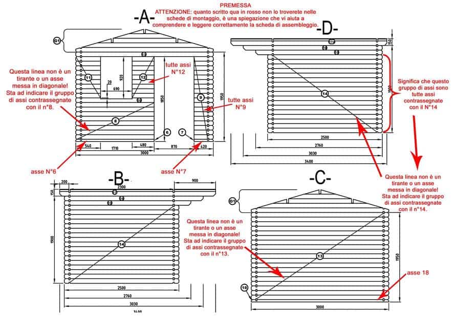 scheda di montaggio casette in legno