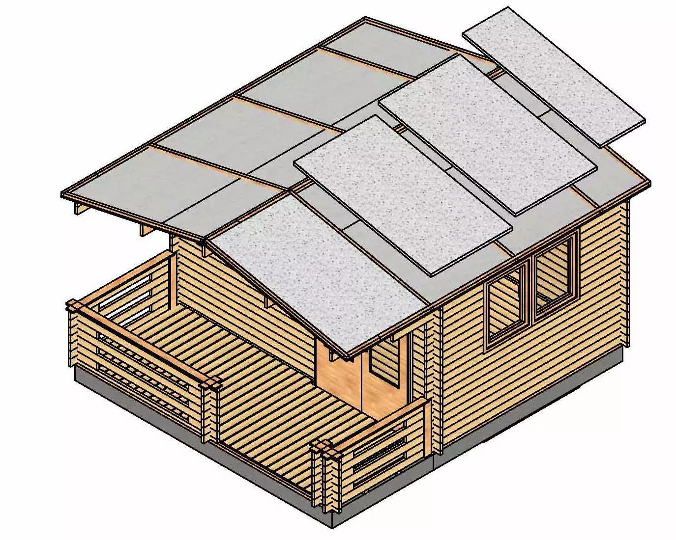 Riempimento con lastre di EPS casette di legno