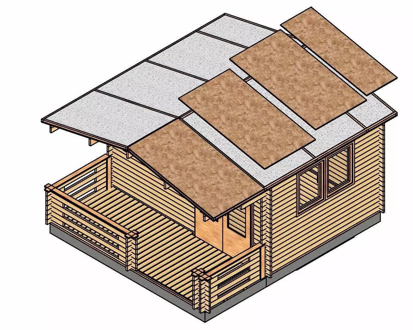 Riempimento con lastre di EPS e copertura in OSB casette legno