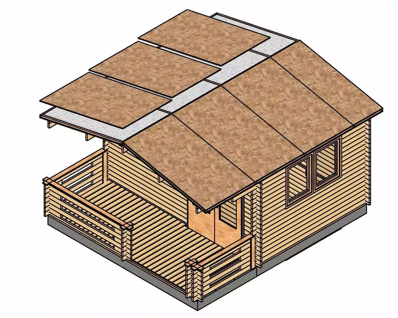 Riempimento con lastre di EPS e copertura in OSB casette legno