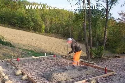 platea in calcestruzzo per casetta in legno