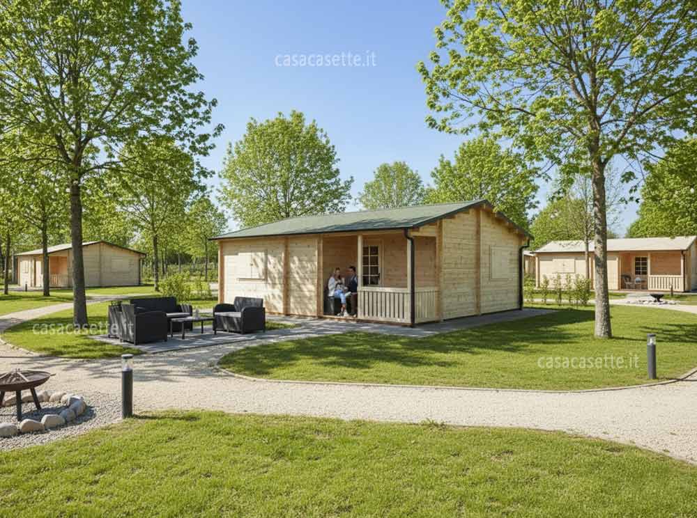Casetta in legno abitabile per campeggio