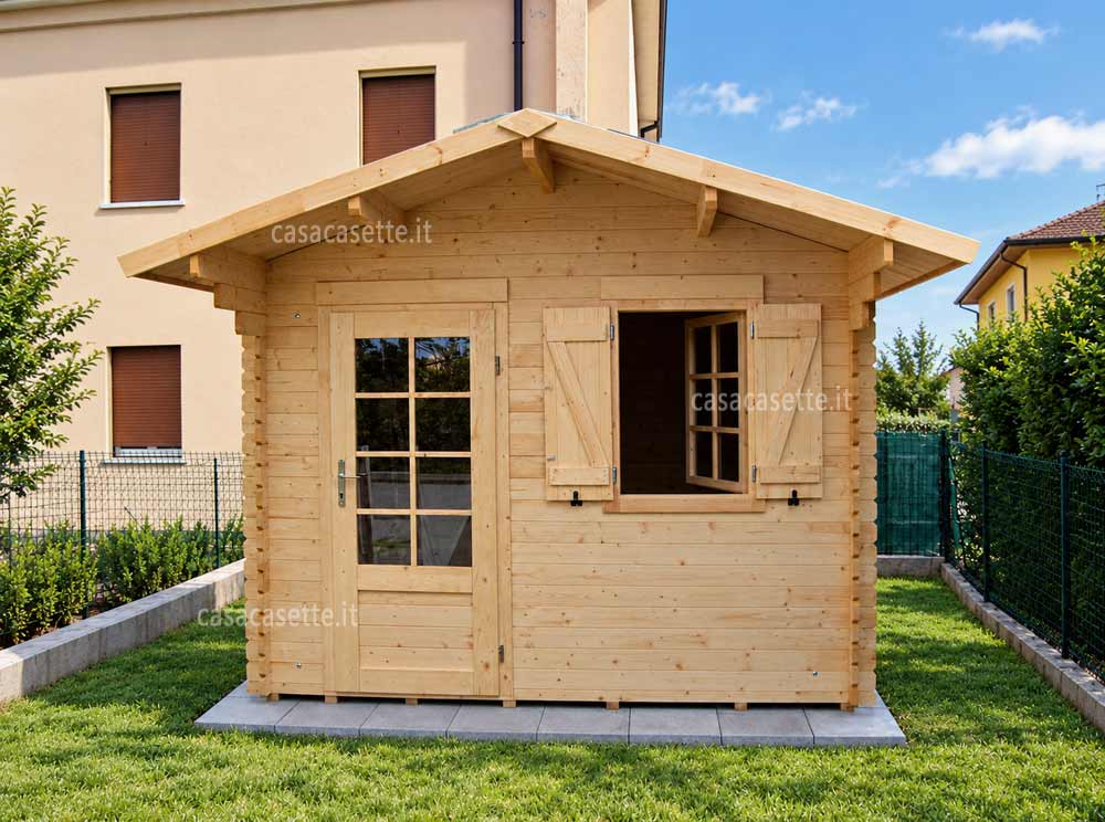 Base cementata per casetta da giardino in legno