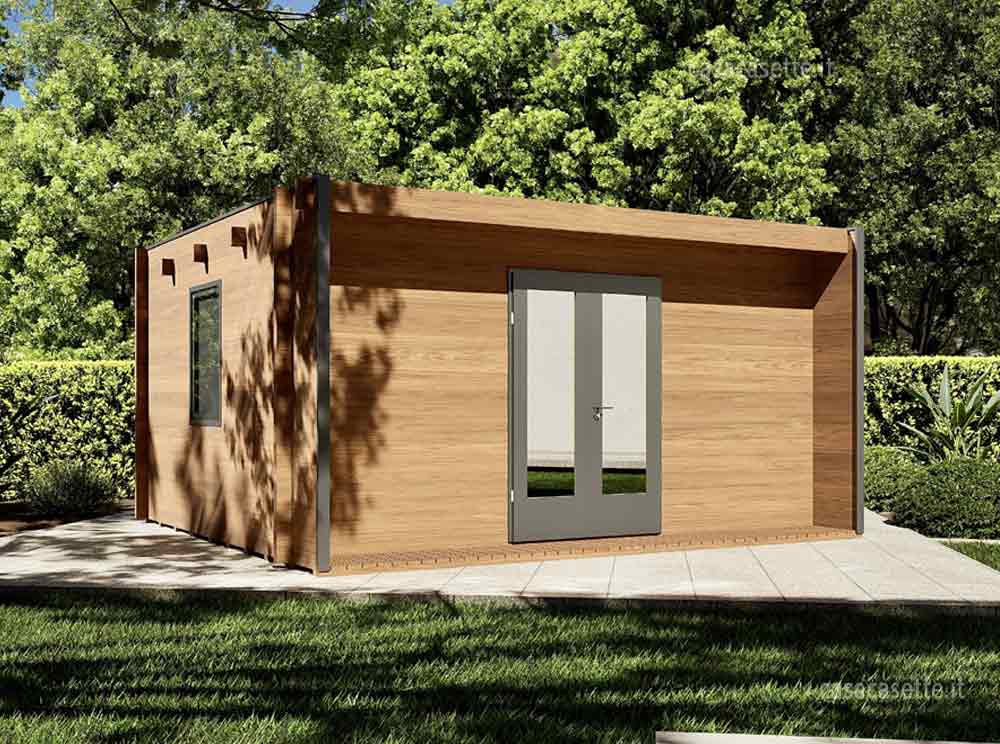 Casetta in legno moderna con serramento PVC