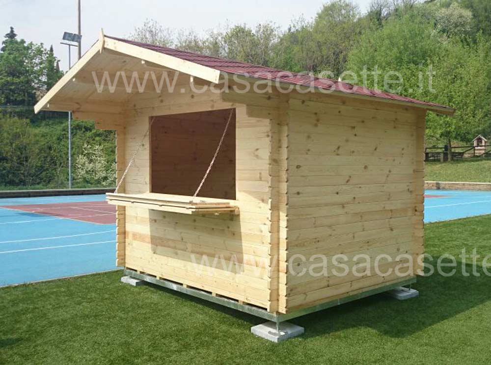 Chiosco in legno massello su telaio
