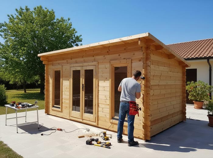 Montaggio casetta in legno