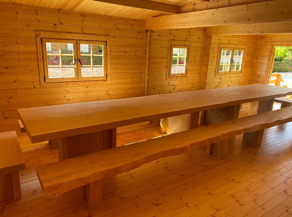 Interno casetta legno autunnale