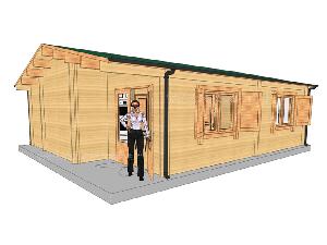 Casetta in legno modello Rapallo misure 60mq V1- NO Veranda