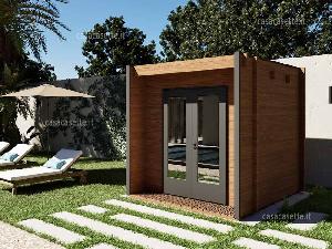 Casetta in legno moderna Vittoria Cube misure 25x25