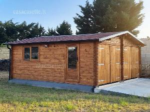 Garage Bergamo 6x6 impregnante noce chiaro Garage modello Bergamo misure 6x6 impregnante noce chiaro