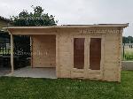 Casetta Piacenza 3x25 + portic. 25 massello Casetta modello Piacenza 3x25 + portic. 25 massello naturale