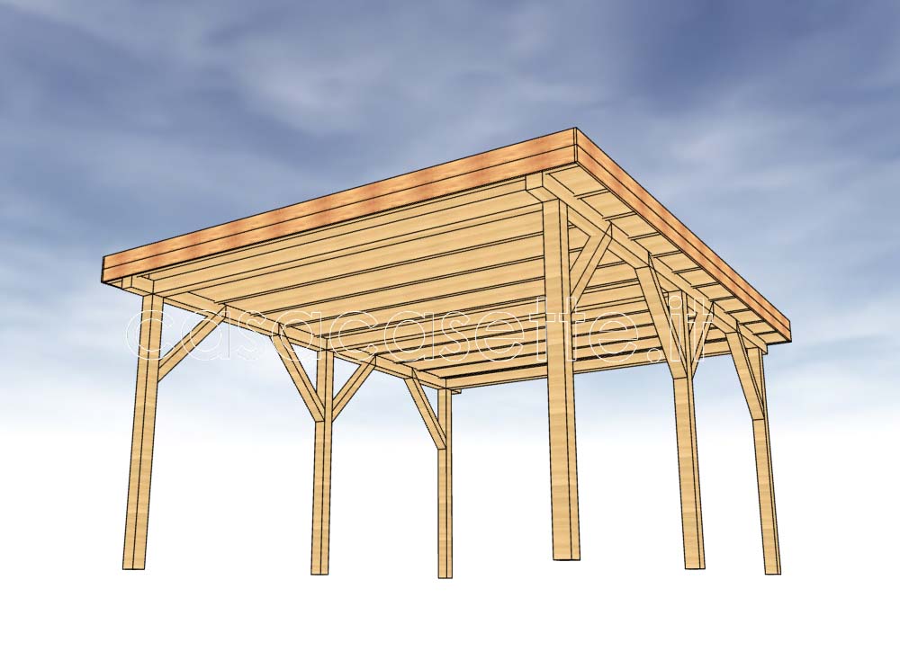 Carport 5x6 legno b Tettoia carport modello 5x6 panoramica