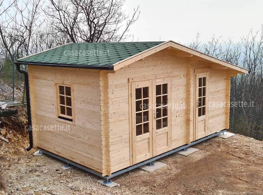 Casetta Ancona 5x3 van.2 verde Casetta modello Ancona 5x3 van.2 verde tegole