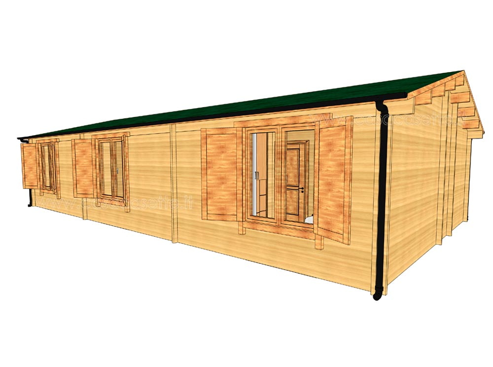 Casetta modello Andorra 90mq accessori grondaia