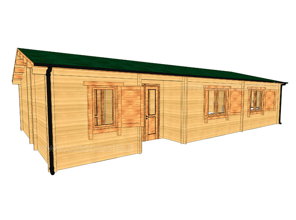 Casetta modello Andorra 90mq grondaia acciaio