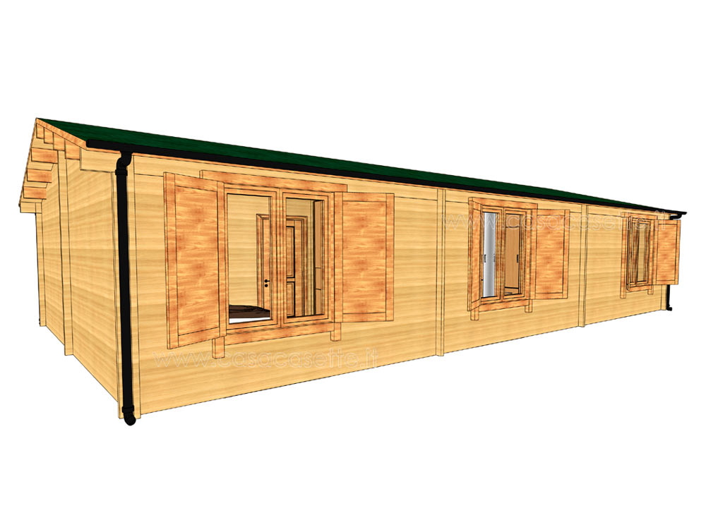 Casetta modello Andorra 90mq serramenti premium