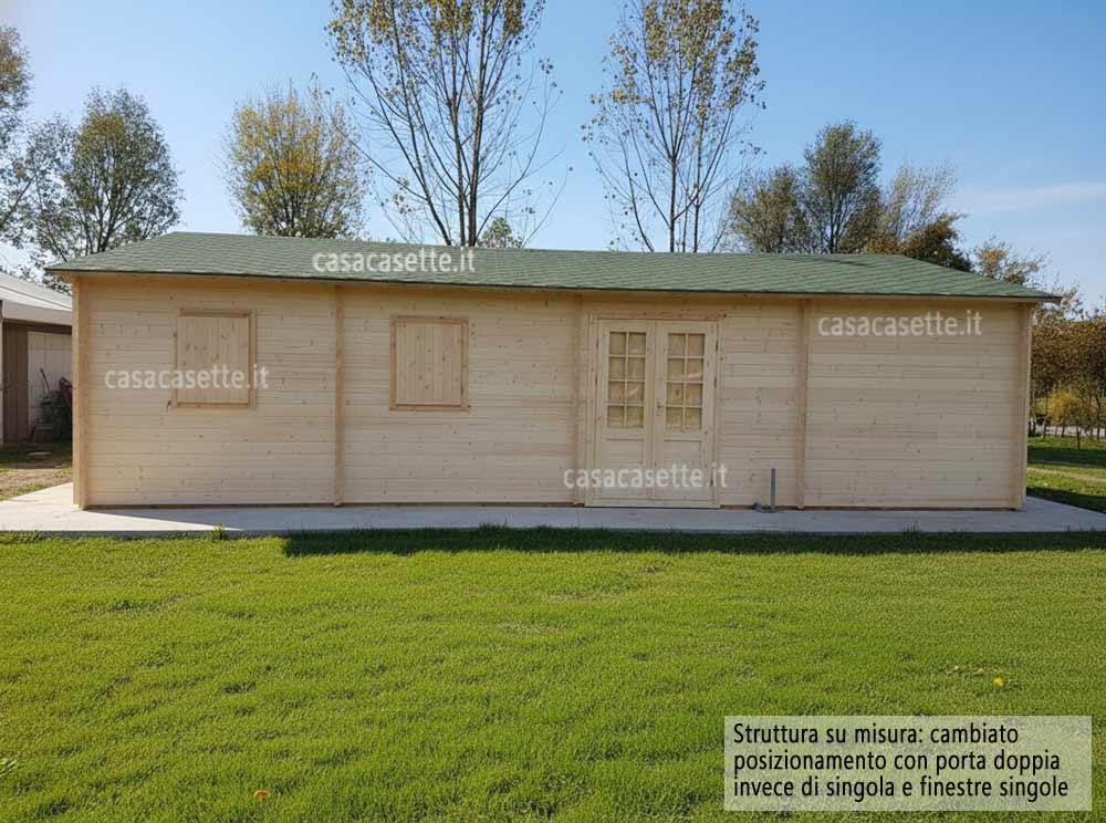 Casetta modello Arezzo 10x7 tegole canadesi verdi