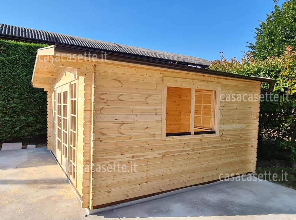 Casetta Bologna 4x3 naturale Casetta modello Bologna 4x3 naturale grondaia