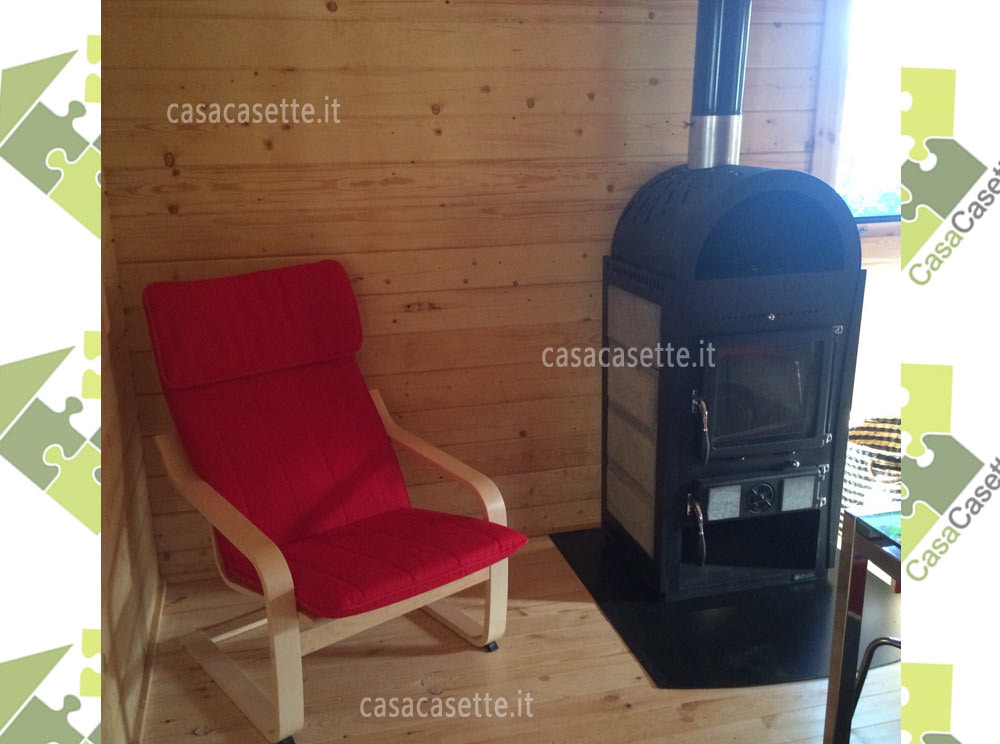 Casetta Bolzano 6x6 stufa Casetta modello Bolzano 6x6 stufa salotto