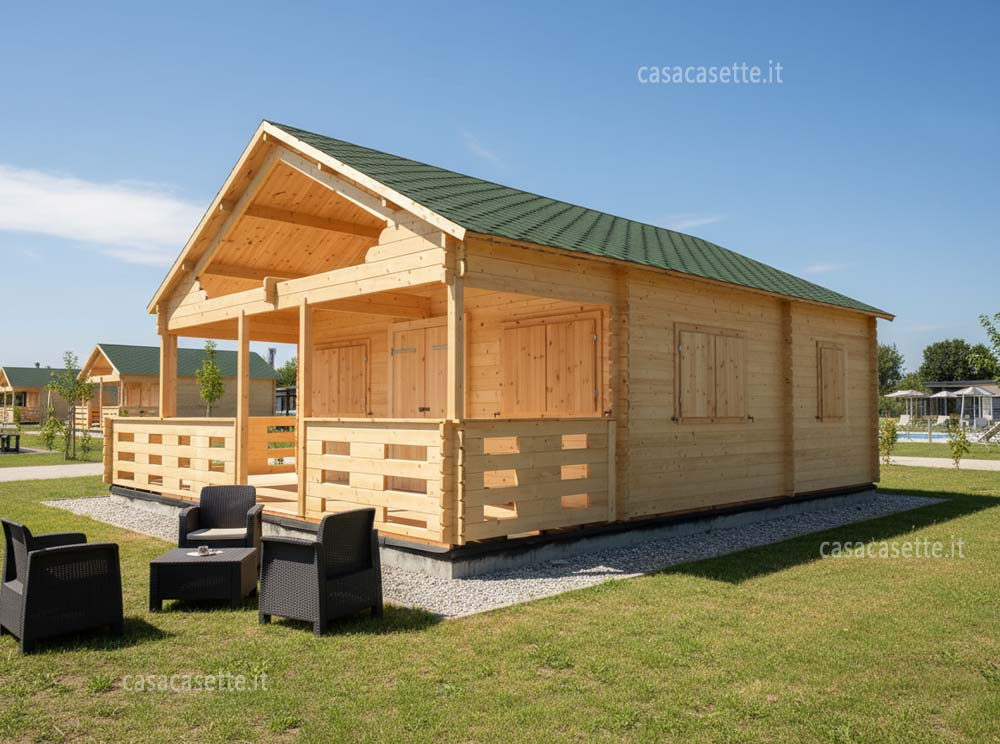 Casetta Brescia 6x6 campeggio Casetta modello Brescia 6x6 campeggio personalizzata doppio portone