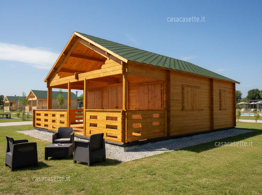 Casetta Brescia 6x6 camping Casetta modello Brescia 6x6 camping personalizzata doppio portone