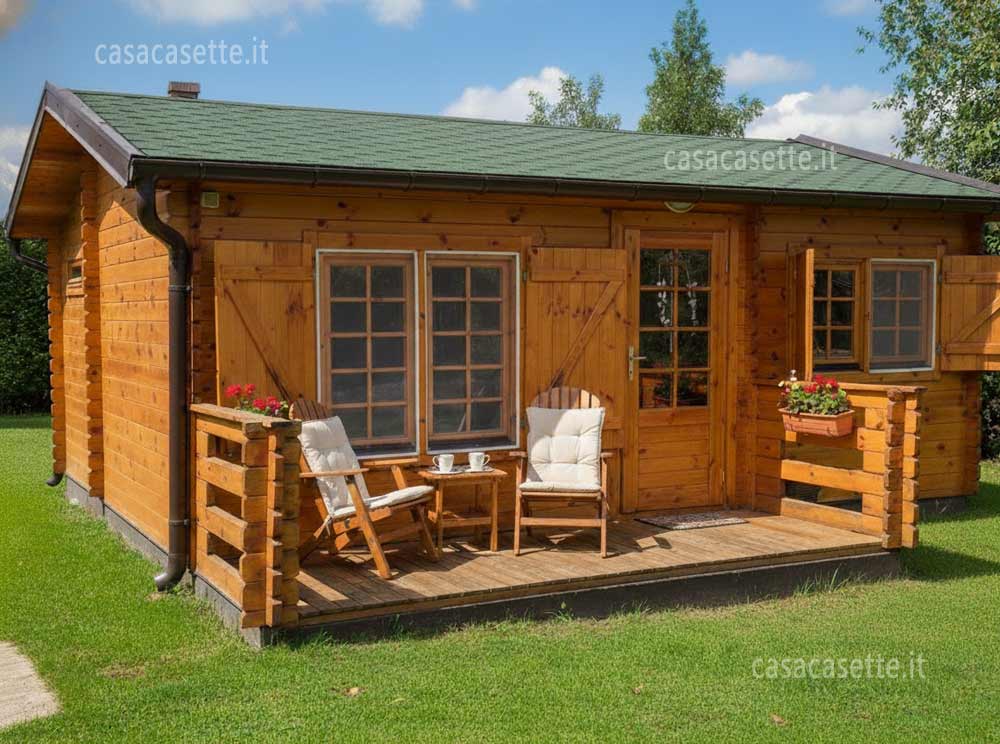 Casetta modello Cuneo 6x52 tegole verdi