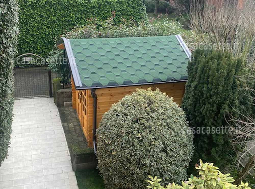 Casetta Grosseto 25x25 panoramica Casetta modello Grosseto 25x25 panoramica tegole verdi