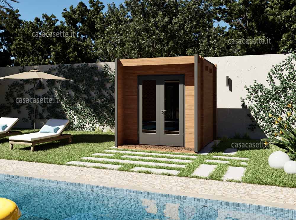 Casetta in legno moderna Vittoria Cube misure 25x25 Casetta in legno moderna modello Vittoria Cube misure 25x25 PVC