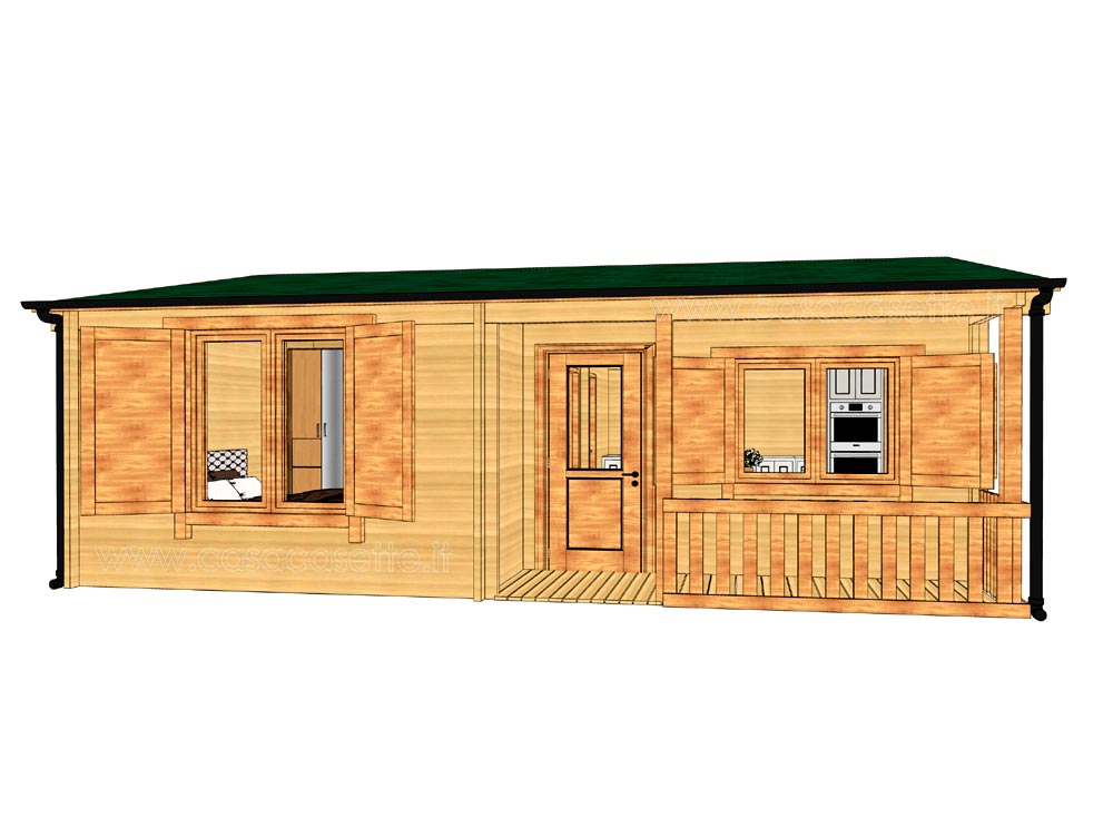 Casetta in legno modello Portofino misure 50mq