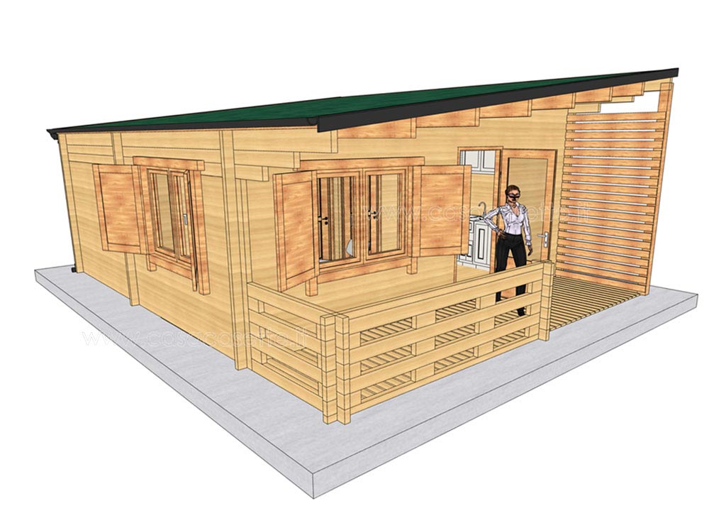 Casetta in legno modello Sanremo misure 36mq