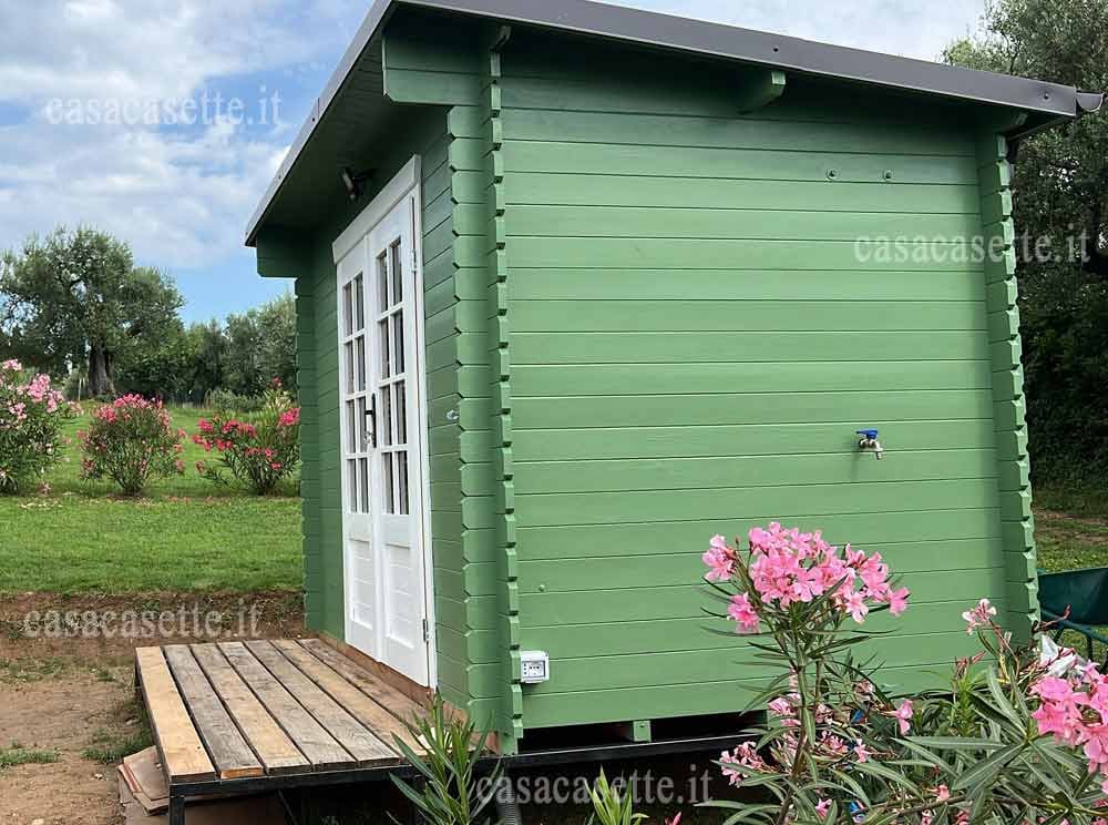 Casetta Mantova 3x2 verde Casetta modello Mantova 3x2 verde fianco