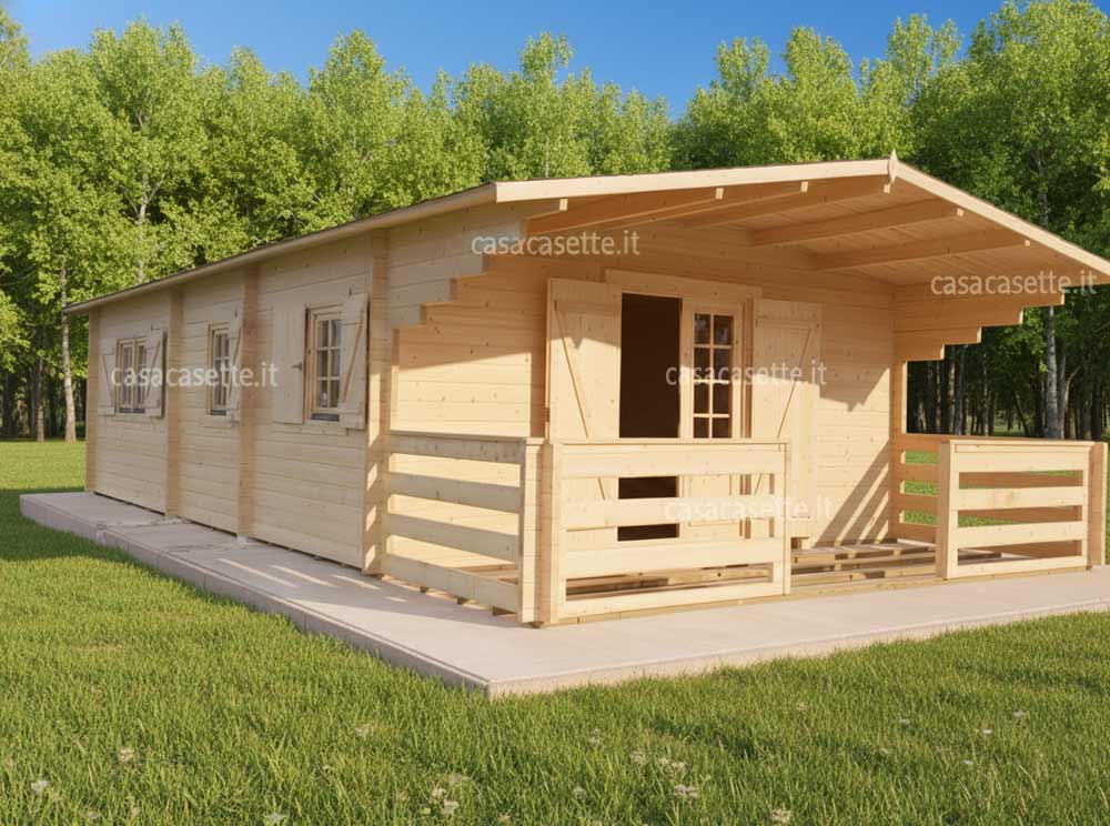 Casetta modello Marche 5x10 veranda esterna