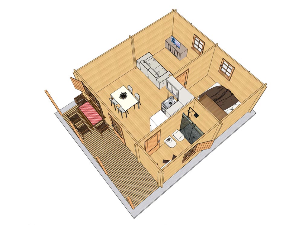 Casetta Merano 6x6 V.1 V.2 disegno Casetta modello Merano 6x6 V.1-V.2 disegno