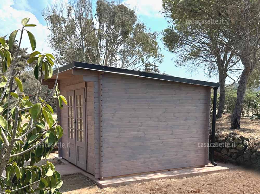 Casetta Modena 3x3 grondaia tortora Casetta modello Modena 3x3 grondaia tortora