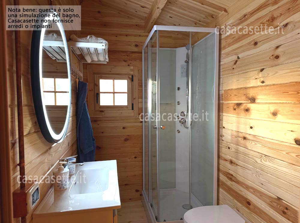 Casetta modello Monza 6,2x4,7 bagno arredo