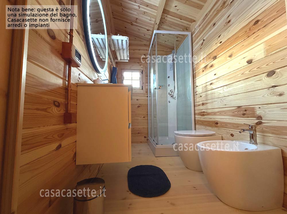Casetta modello Monza 6,2x4,7 bagno finestra