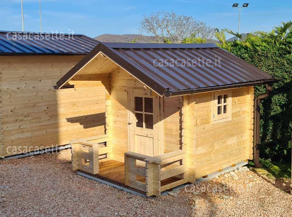 Casetta modello per bambini 182x254 grondaia tetto lamiera