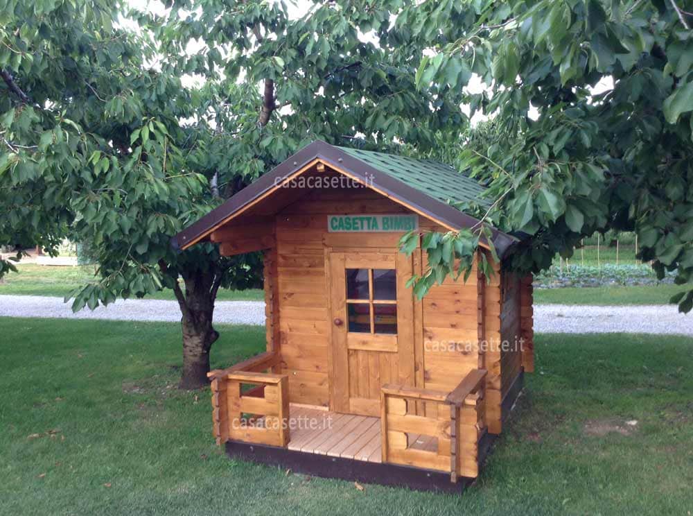 Casetta modello per bambini 182x254 impregnante noce