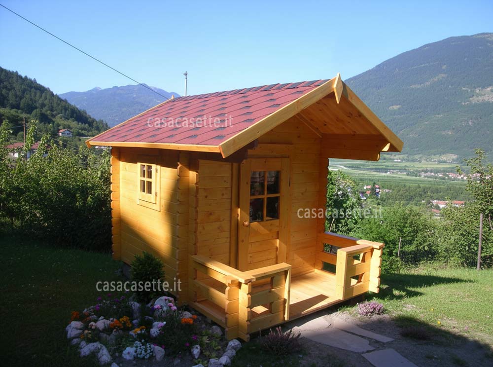 Casetta modello per bambini 182x254 tegole canadesi rosse