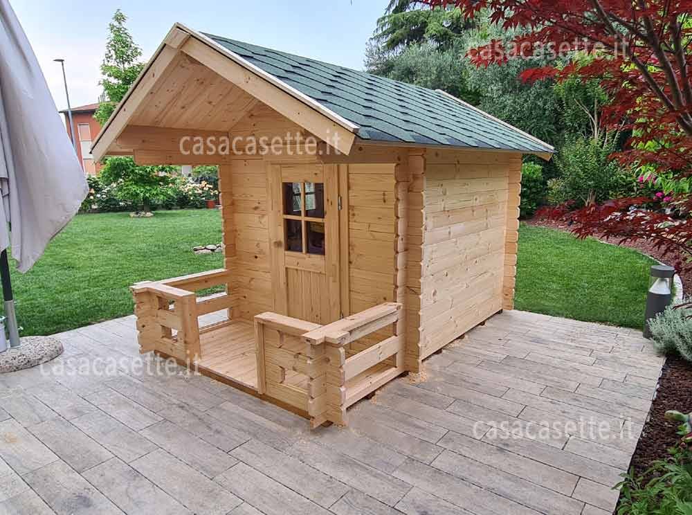 Casetta modello per bambini 182x254 tegole verde