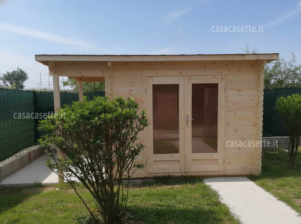 Casetta modello Pesaro 3x25 + portic. 1 impregnante neutro