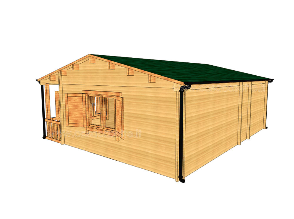 Casetta modello Portofino 50mq grondaia acciaio