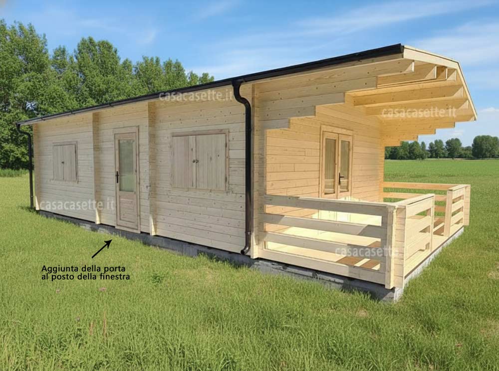 Casetta modello Puglia 5x10 grondaia acciaio