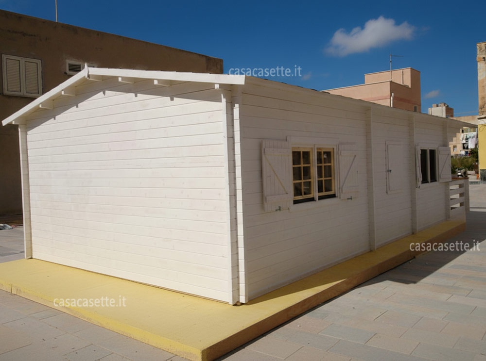 Casetta modello Puglia 5x10 impregnante bianco