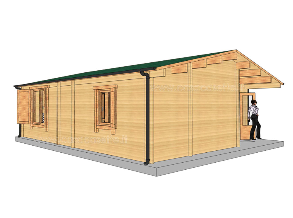 Casetta modello Rapallo 60mq V1- NO Veranda grondaia acciaio