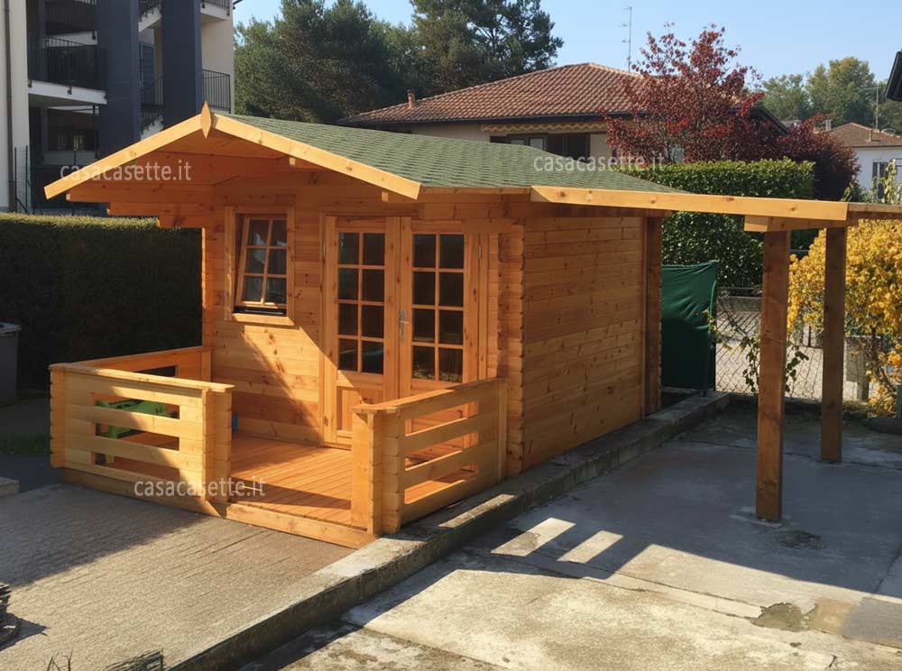 Casetta modello Roma 3x3 tegole verdi canadesi